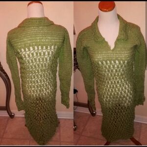 KNIT CROCHET FITTED DRESS SIZE SMALL